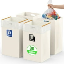 30 Gallon Disposable Trash Cans with Built-in Handles, 4 Pack Extra Large Portable Trash Can,