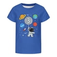 thumbnail image 4 of Girls Short Sleeve Shirts Summer Casual Girls T Shirts Size 10-12 Crewneck Loose Fit T-Shirts Printed Cotton Tops Graphic Tees Size 4-5 Years,Blue#3, 4 of 5