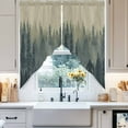 thumbnail image 4 of Swag Curtains Valances for Windows, Green Rustic Misty Forests Short Kitchen Window Curtains Over Sink, Gorillas Silhouette Cafe Curtains Panel Set Of 2,Rod Pocket, 36 Inches Length, 4 of 8