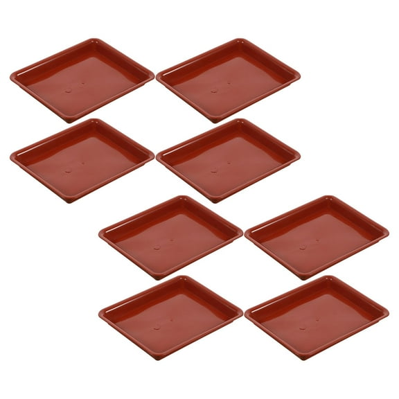 WRITWAA planter dishes saucers Planter Saucer Tray Dark Red Plastic Gardening Accessory 8Pcs