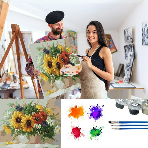 RnemiTeamo Deals！Oil Painting Paint by Number Kits Canvas DIY Oil