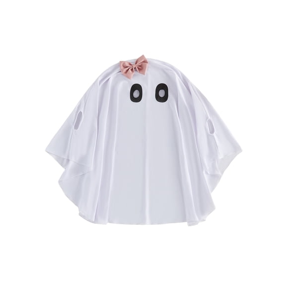 RUINIXCW Kids Ghost Costume Toddler Baby Girl Halloween Costume Funny Cosplay Outfit Bow White Sheet Ghost Face Cloak Cape
