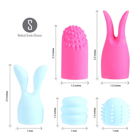 Quinn 5 Piece Silicone Attachments - Pink/blue by Maia Toys MTMA336