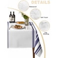 thumbnail image 2 of Navy Blue Striped Table Cloth, Modern White Striped Abstract Art Aesthetics Waterproof Tablecloth for Rectangle Tables, Washable Fabric Table Cover for Restaurant Kitchen Dining Tables 60"x120", 2 of 6