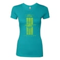 thumbnail image 2 of Green Striped Ford Mustang | Womens Cars and Trucks Slim Fit Junior Tee, Tahiti Blue, Small, 2 of 3