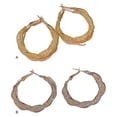 thumbnail image 3 of Qarigey Pendientes de aro retorcidos hipoalergénicos Seguros de usar Pendientes de aro retorcidos ligeros e hipoalergénicos Ropa, zapatos y accesorios Miscelánea Oro, 3 of 6