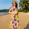 thumbnail image 4 of Naloa Acorn Autumn Fall Leaf Leaves Print Womens Summer A-Line Dress with Pockets,Short Sleeve Dresses,Flowy Beach Swing Dress for Vacation Travel, 4 of 6