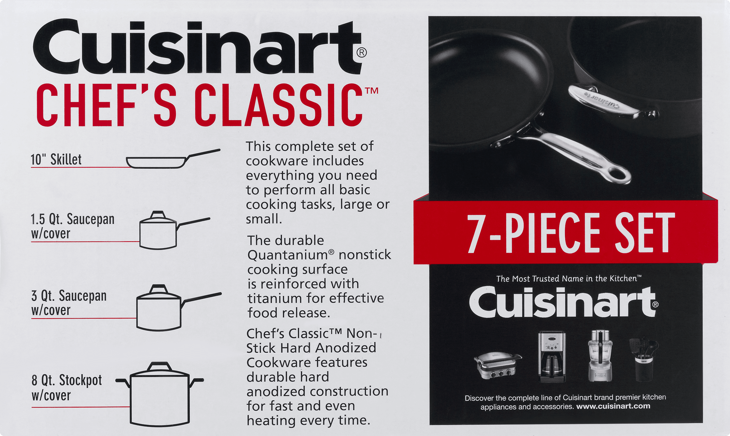 Cuisinart 77-7 Chef's Classic Stainless 7-Piece Cookware Set,Silver  86279178404