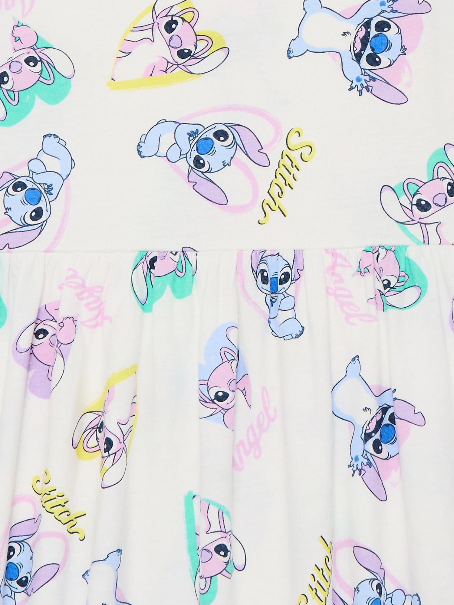 Stitch Girls Allover Print Dress with Short Sleeves, Sizes 4-12