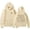 Beige, variant on Women's Hoodies Sweatshirts Double Printed Long Sleeve Hoodie with Cap Strap Pocket for Autumn or Winter Dreams White M