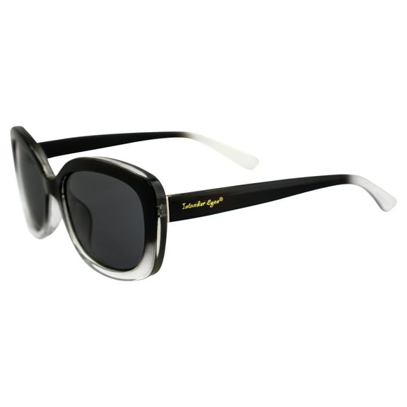 Islander Eyes Dominica Polarized Sunglasses for Women Gradient Black Clear Frame w/ Smoke Lens