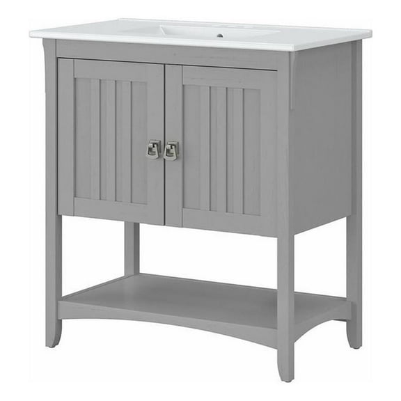 Bush Salinas 32"W Engineered Wood Bathroom Vanity with Sink in Cape Cod Gray