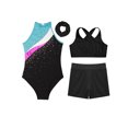 thumbnail image 3 of TTAO Girls' Leotard Dance Clothes Dance Leotards for 6-16 Years Fashion Hair Band Sleeveless Sparkly Tumbling Lake Blue 8, 3 of 7