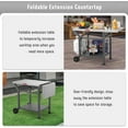 thumbnail image 2 of Feasto Outdoor Grill Table, 40’’x20’’, Movable Pizza Oven Table with Wheels, Stainless Steel Countertop Grill Cart with Storage Shelf & Foldable Extension Table, 6 Extra Hooks,for BBQ Food Prep, 2 of 8