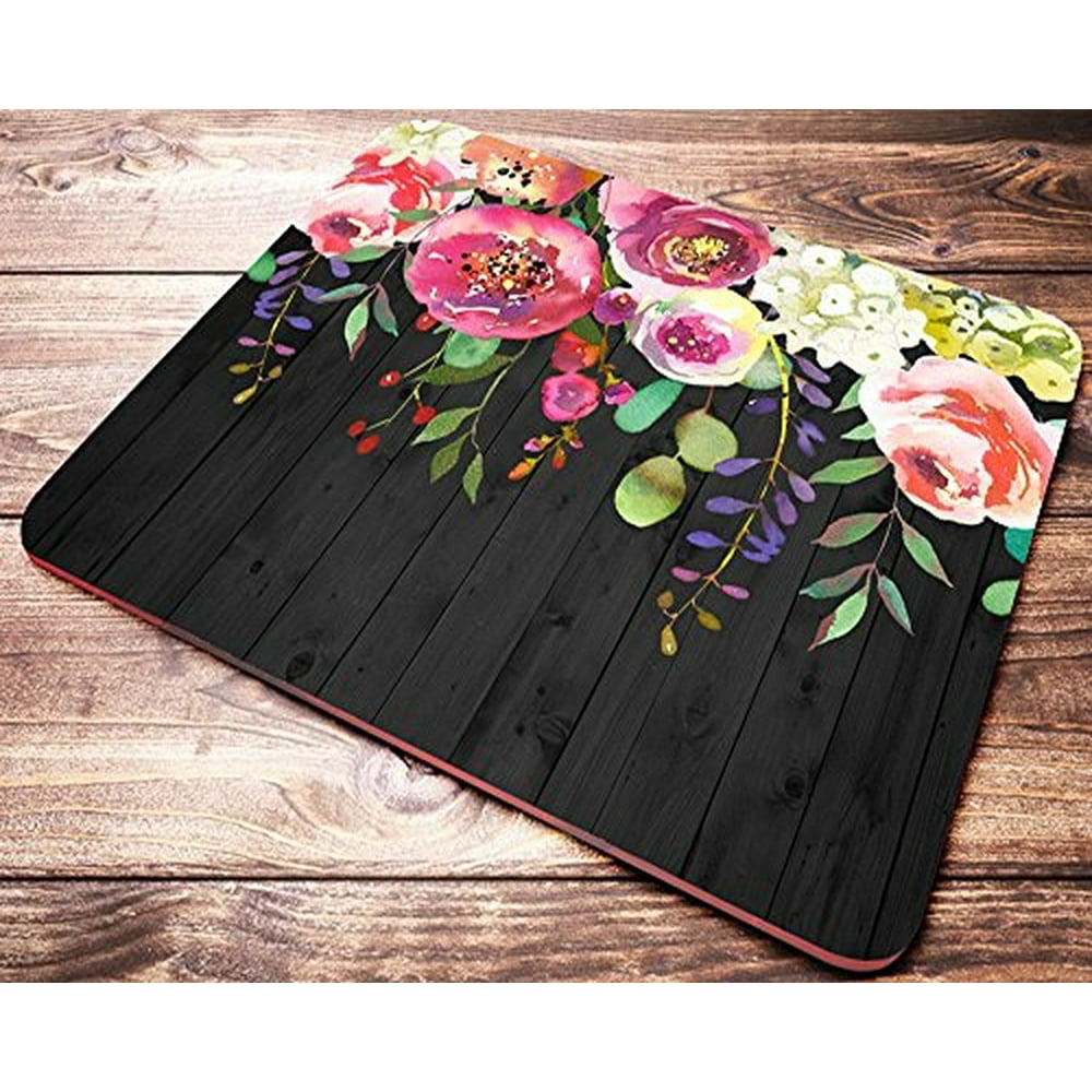 Beautiful Womens Floral Mouse Pad Watercolor Flowers Mousepad Desk