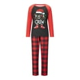 thumbnail image 5 of Christmas Family Matching Pajamas Set Santa Hat Letter Print Tops+Plaid Pants Xmas Holiday Pjs Sleepwear Loungwear, 5 of 7