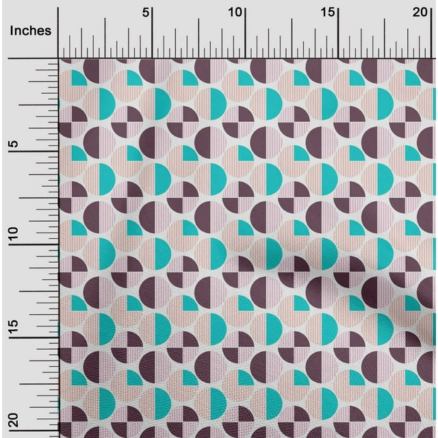 oneOone Organic Cotton Poplin Twill Fabric Circle Geometric Decor Fabric Printed BTY 42 Inch Wide