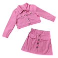 thumbnail image 4 of Fsqjgq Girls 5T Clothes Trendy Girls Clothes Girl's 2 Piece Outfits Button Front Long Sleeve Denim Jacket and A Line Skirt Set Clothing Sets Kids Clothes 2 Piece Outfits Baby Girl Outfits Size 3, 4 of 9