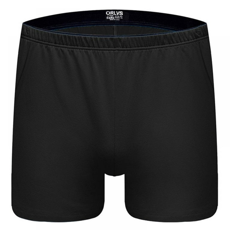 Men's Mid-rise U-Convex Boxer Solid Color Cotton Comfort Soft Breathable  Loose Fit Underpants Casual Boyshorts(1-Packs) 