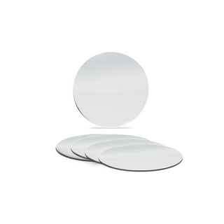 30pcs Small Circle Mirror Tiles White Mini Round Glass Mirror for Arts Crafts Projects Traveling