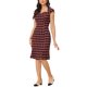thumbnail image 2 of INSPIRAR CHIC Vestido de trabajo de cuadros vintage para mujeres con mangas cortas, escote corazón, cuerpo ajustado, cola de pez, midi, negro, XL, 2 of 6