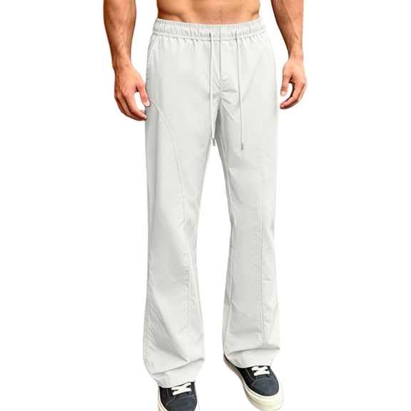 SAWOBUUN Mens Hiking Flare Pants Lightweight Quick Dry Outdoor Bootcut Sweatpants for Athletic Workout Casual Travel