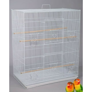 White 18-inch Medium Parakeet Wire Bird Cage for Budgie Parakeets