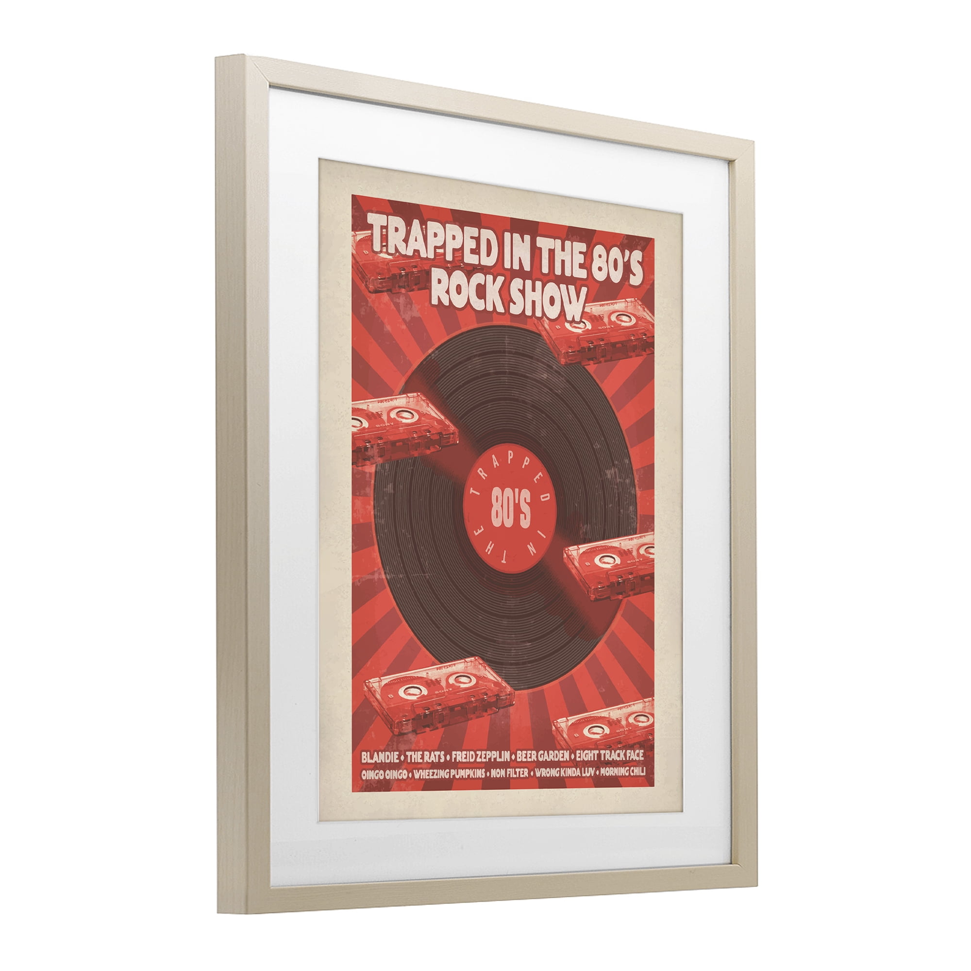 Stupell Industries Trapped in 80s Rock Show Birch Framed Print Under Glass, design by Old Red Truck