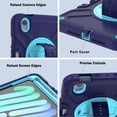 thumbnail image 5 of Decase for iPad Mini 6th Gen Military Grade Protection Case,Built-in Rotation Ring Stand,with Shoulder Strap & Hand Strap,with Pen Holder,Rugged Shockproof Heavy Duty Case Cover,Navyblue, 5 of 13