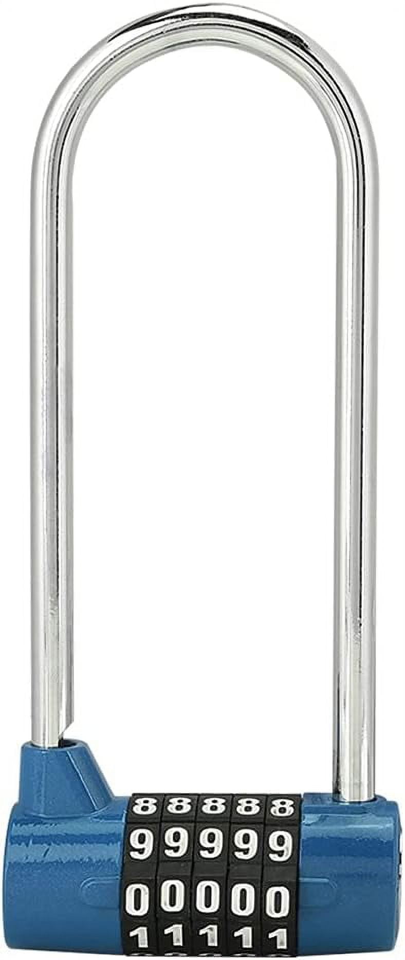 5 Digit Combination Long Shackle Padlock, Outdoor Waterproof
