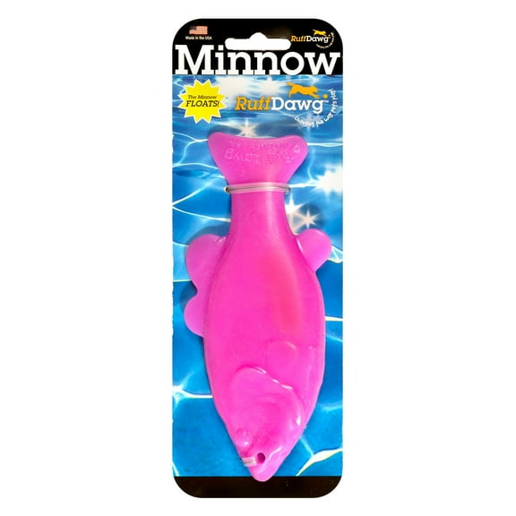 Ruff Dawg Minnow Rubber Indestructible Retrieving Dog Toy, Color Varies