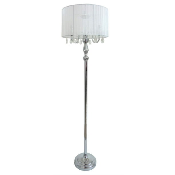Trendy Romantic Sheer Shade Floor Lamp, Floor Lamp With Shade And Crystals