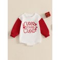 thumbnail image 3 of Infant Baby Boy Girl Valentine's Day Outfit Letter Print Contrast Color Sweatshirt Bubble Romper 3 6 12 18 Months Spring Clothes, 3 of 8