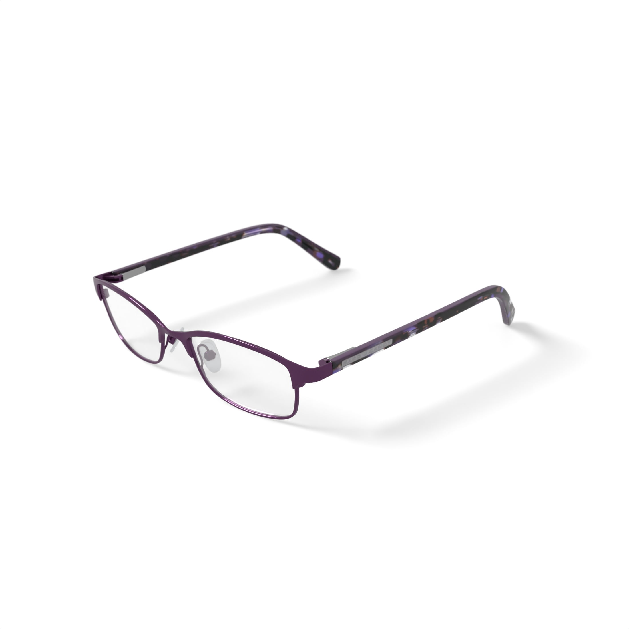 Hard Candy Women's HC21 Browline Prescription Eyeglasses with Case, Matte Dark Purple