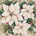 thumbnail image 3 of White Poinsettia Needlepoint Pillow, 14" x 14", 3 of 4