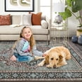 thumbnail image 5 of Washable Area Rug Boho Floral Rugs Oriental Bedroom Living Room Rugs Soft Oriental Vintage Rugs Non-Slip Backing Stain Resistant for Farmhouse Diningroom, 5 of 9