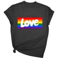 thumbnail image 2 of 2 Pcs Pride Shirts for Women Rainbow Graphic Tees Shirts Ally Equality Tops Letter Print T-Shirts Crew Neck Tees Short Sleeve Top Light Breathable Tunic Blouses Going Out Beach Holiday Tees Clothes, 2 of 3