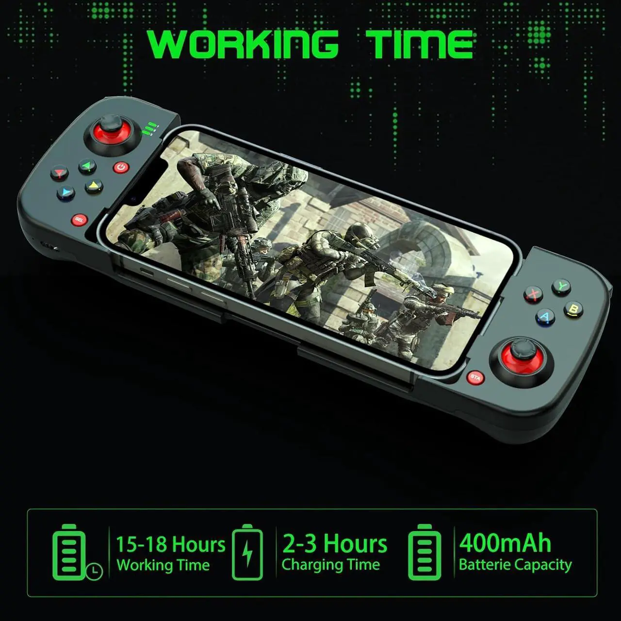 Phone Controller for iPhone/Android Support Phone Case, Mobile Gaming Controller with Ergonomic Design - Wireless Gamepad for Cloud Gaming & PS Remote Play