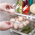thumbnail image 3 of 2 Pack Refrigerator Organizer Bins,Pull-Out Fridge Storage Drawer Design,Freely Pullable Refrigerator Storage Box with 4 Divided Sections,Fit for Fridge Shelf Under 0.6", 3 of 7