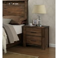 thumbnail image 2 of Natural Wood Finish Bedroom Furniture 4pc Set Queen Size Bed Dresser Mirror Nightstand Unique Storage HB FB, 2 of 7