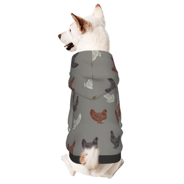 Fotbe Rooster Sudadera con Estampado para Perros Pequeños – Suéter con Capucha para Mascotas, Tela Suave de Forro Polar con Bolsillo-Small