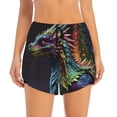 thumbnail image 2 of Gukieu Dragon with Colorful Tail Print Women's Sports Shorts with Drawstring Elastic Waistband for Running, Yoga, Fitness-XX-Large, 2 of 7