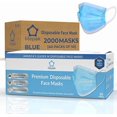thumbnail image 1 of Mascarilla desechable Litepak, 2000 unidades, 3 capas con alambre nasal, azul, 1 of 6