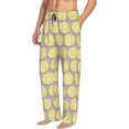 thumbnail image 2 of Uemuo Yellow Lemon Slices Pattern Men's Wide Leg Palazzo Lounge Pants with Pockets Light Weight Loose Comfy Casual Pajama Pants-, 2 of 9