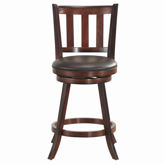 Spaco 2 Pieces 360 Degree Swivel Wooden Counter Height Bar Stool Set with Cushioned Seat-25 inches, Bar Height Stools, Counter Height Bar Stools for Kitchen, Dining Room