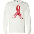 thumbnail image 3 of Inktastic Heart Health Awareness Red Ribbon Made of Hearts Long Sleeve T-Shirt, 3 of 5