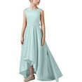 thumbnail image 2 of Jinhomg Bridesmaid Dresses Girls Sleeveless Floor Length Dress Plain Formal Dress Wedding Birthday Party Dresses Sky Blue 140, 2 of 4