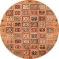 thumbnail image 1 of Ahgly Company Indoor Round Abstract Orange Abstract Area Rugs, 4' Round, 1 of 6