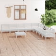 thumbnail image 1 of vidaXL 10 Piece Garden Lounge Set Solid Wood Pine White, 1 of 5