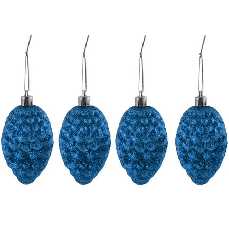Christmas Unique Unique Bargains 4 PCS Shining Tinsel Christmas Echinacea Xmas Tree Hanging Decoration ()